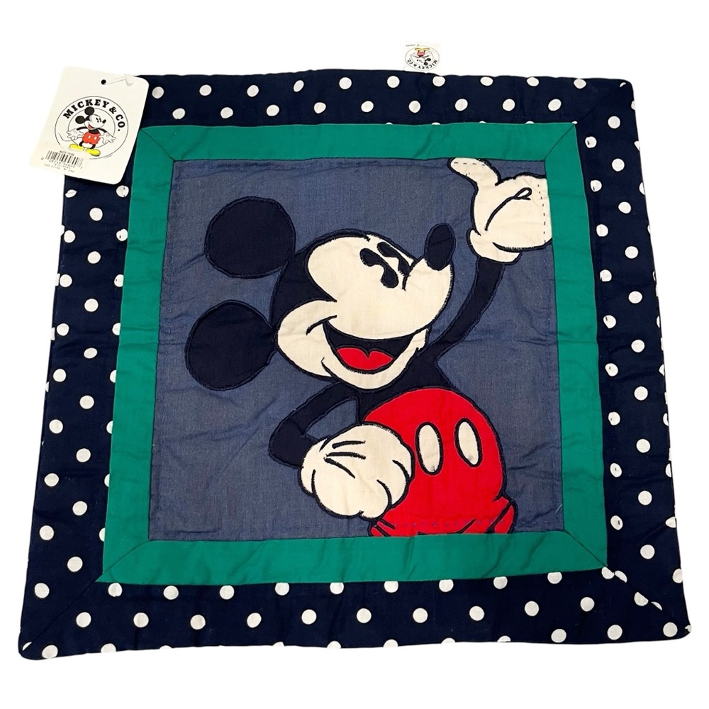 Vintage Mickey & Co Pillow Sham Disney NOS Polka Dot Mickey Mouse 14x14 Cotton